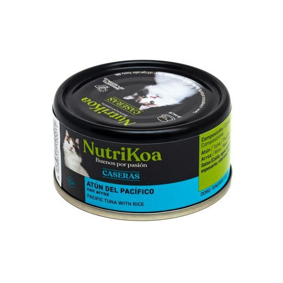 NUTRIKOA Gato Adulto Casera Atun y Arroz Lata 70 Gr