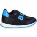 Elastico Logo Negro Azul  HUGO