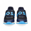 Elastico Logo Negro Azul  HUGO