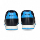 Elastico Logo Negro Azul  HUGO