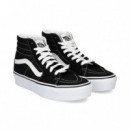 Banda Blanco Plataforma Botin Negro  VANS