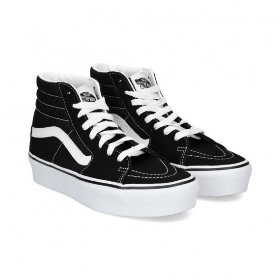 Banda Blanco Plataforma Botin Negro  VANS