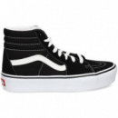 Banda Blanco Plataforma Botin Negro  VANS