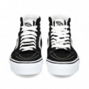 Banda Blanco Plataforma Botin Negro  VANS