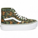 Banda Blanco Plat.botin Floral Verde  VANS