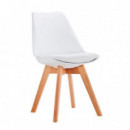 Silla Estilo Escandinavo 48X53X82CM Blanca Serie Mumbai MOMI