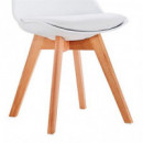 Silla Estilo Escandinavo 48X53X82CM Blanca Serie Mumbai MOMI