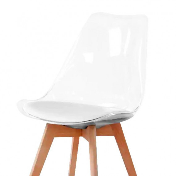 Silla Estilo Escandinavo 48X53X82CM Asiento Blanco Serie Mumbai MOMI