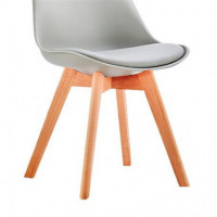 Silla Estilo Escandinavo 48X53X82CM Gris Serie Mumbai MOMI