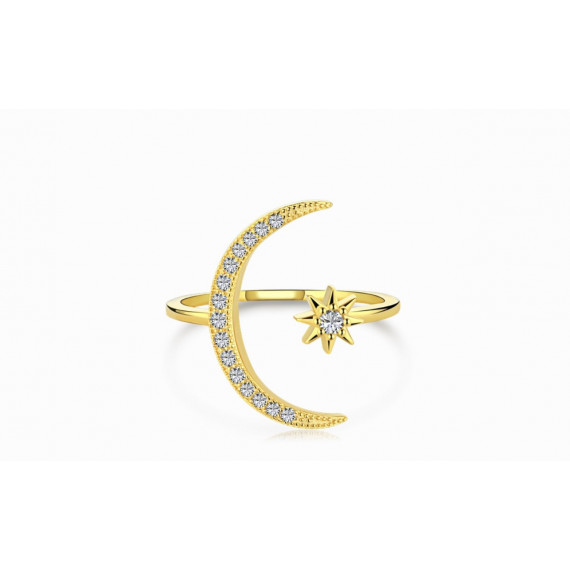 Anillo plata 925 luna estrella