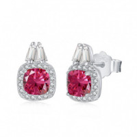 Pendientes plata 925 rosas con Swarovski
