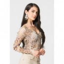 Camisetas Manga Larga Ls Tatiya Layered Mesh Top  GUESS