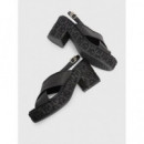 Sandalias Tacon Th Raffia Mid Heel Sandal  TOMMY HILFIGER