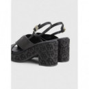 Sandalias Tacon Th Raffia Mid Heel Sandal  TOMMY HILFIGER