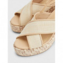 Sandalias Tacon Th Raffia Mid Heel Sandal  TOMMY HILFIGER