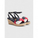Cuñas Feminine Weave Low Wedge Sandal  TOMMY HILFIGER