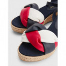 Cuñas Feminine Weave Low Wedge Sandal  TOMMY HILFIGER
