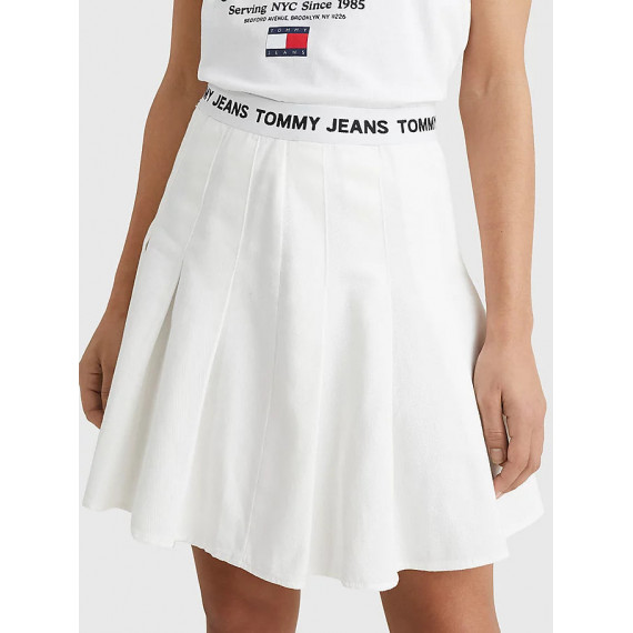 Faldas Cortas Tjw Logo Waistband Pleated Mini Blanco  TOMMY JEANS