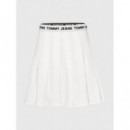 Faldas Cortas Tjw Logo Waistband Pleated Mini Blanco  TOMMY JEANS