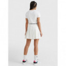 Faldas Cortas Tjw Logo Waistband Pleated Mini Blanco  TOMMY JEANS