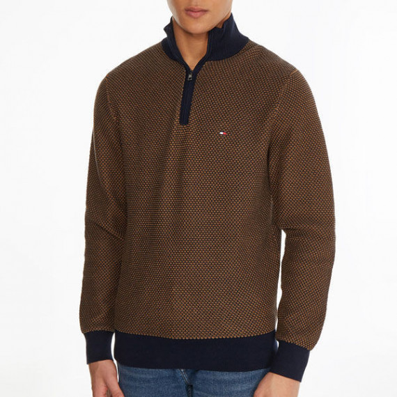 Jersey 2-TONE Zip Mock  TOMMY HILFIGER