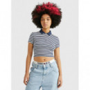 Polos Tjw Ess Crop Stripe Rib Polo  TOMMY JEANS