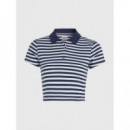 Polos Tjw Ess Crop Stripe Rib Polo  TOMMY JEANS