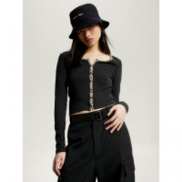 Tjw Bby Leo Binding Cardi Black  TOMMY JEANS - Guanxe Atlantic Marketplace