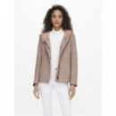 Chaquetas Mujer Abrigo ONLY Sedona Light Shord Rosa Mocha Mousse