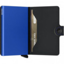 Cartera SECRID Miniwallet Matte Black & Blue Negro