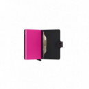 Cartera SECRID Miniwallet Matte Black & Fuchsia Negro