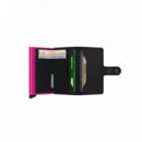 Cartera SECRID Miniwallet Matte Black & Fuchsia Negro