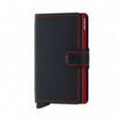 Cartera SECRID Miniwallet Matte Black & Red Negro