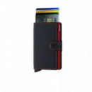 Cartera SECRID Miniwallet Matte Black & Red Negro