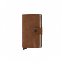 Cartera SECRID Miniwallet Vintage Cognac Silver Marrón