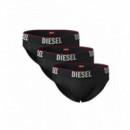 Ropa Interior Pack de Tres Calzoncillos DIESEL Slip Negro