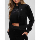 Sudadera de Terciopelo con Cierre de Cremallera GUESS