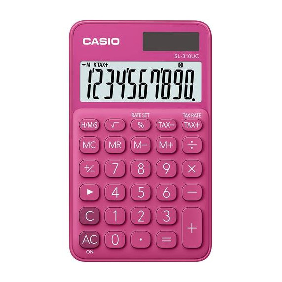 CASIO Calculadora Solar Pequeño SL-310UC Rojo 10 Digitos con Pilas