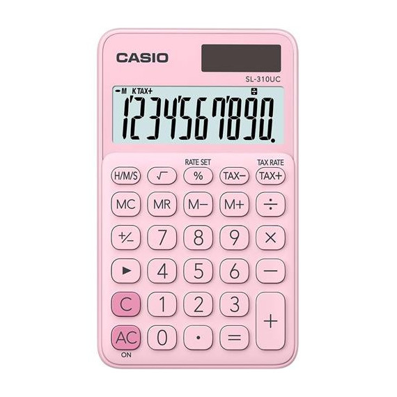 CASIO Calculadora Solar Pequeño SL-310UC Rosa 10 Digitos con Pilas