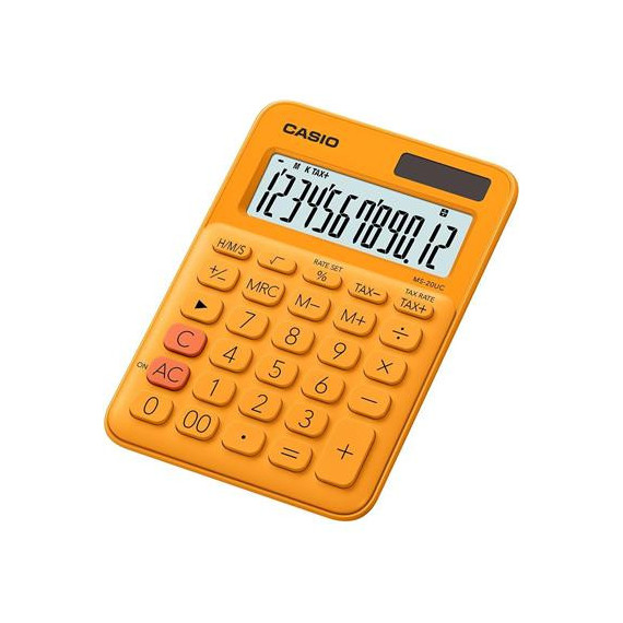 CASIO Calculadora Sobremesa MS-20UC Naranja 12 Digitos Solar
