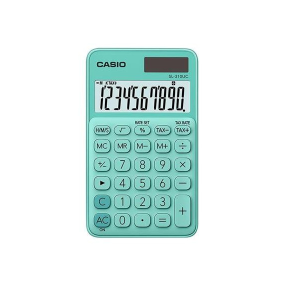 CASIO Calculadora Solar Pequeño SL-310UC Verde 10 Digitos con Pilas