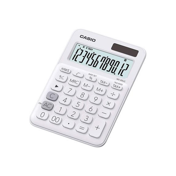 CASIO Calculadora Sobremesa MS-20UC Blanco 12 Digitos Solar