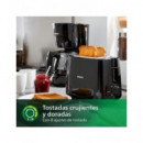 PHILIPS Tostadora de Pan HD2581 con Grill para Panecillos 830W Negro