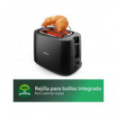 PHILIPS Tostadora de Pan HD2581 con Grill para Panecillos 830W Negro