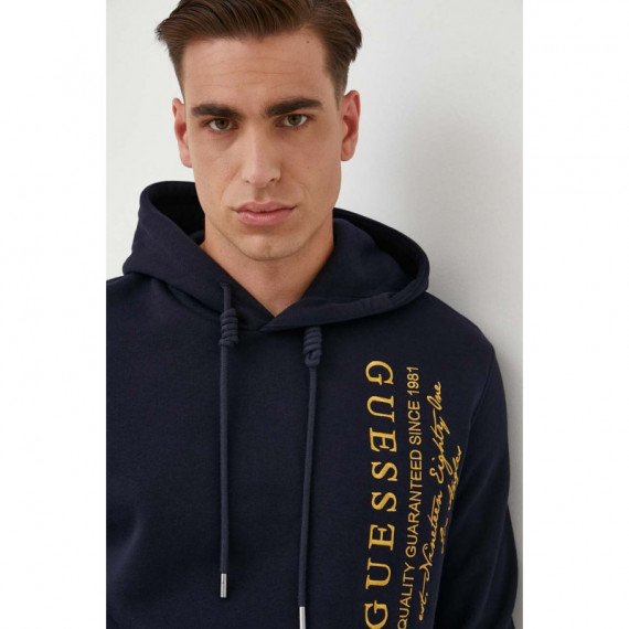 Sudadera con Capucha y Logo Vertival Bordado de GUESS