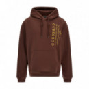 Sudadera con Capucha y Logo Vertival Bordado de GUESS