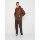 Sudadera con Capucha y Logo Vertival Bordado de GUESS