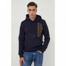 Sudadera con Capucha y Logo Vertival Bordado de GUESS