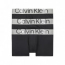Pack de 3 Calzoncillos Boxer de Tiro bajo Steel Coton  CALVIN KLEIN