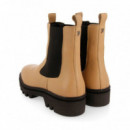 Botín Nude Tipo Chelsea con Elásticos y Piso Track Fornach  GIOSEPPO